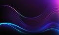 Dark abstract background with glowing wave. Shiny moving lines design element. Modern purple blue gradient flowing wave lines Royalty Free Stock Photo