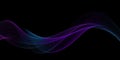 Dark abstract background with glowing wave. Shiny moving lines design element. Modern purple blue gradient flowing wave lines. Fut Royalty Free Stock Photo