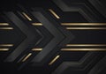 Dark abstract background with luxurious gold color Premium Vector