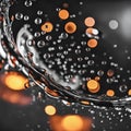 Dark abstract background of splashes and bubbles Royalty Free Stock Photo