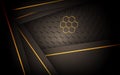 dark abstract brown light background gradient shapes with hexagon mesh pattern decoration Royalty Free Stock Photo