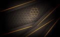 dark abstract brown light background gradient shapes with hexagon mesh pattern Royalty Free Stock Photo