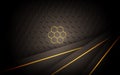 dark abstract brown light background gradient shapes with hexagon mesh pattern decoration Royalty Free Stock Photo