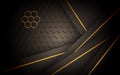 dark abstract brown light background gradient shapes with hexagon mesh pattern decoration Royalty Free Stock Photo