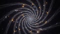 Swirling Cosmic Vortex with Streaks of Light and Glowing Particles in Deep Space abstract galaxy Royalty Free Stock Photo