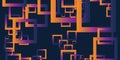 Dark Abstract Geometric Background Design, Many Colorful Random, Placed Overlapping Rectangular Frames Pattern Royalty Free Stock Photo