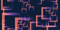 Dark Abstract Geometric Background Design, Many Colorful Random, Placed Overlapping Rectangular Lit Frames Pattern Royalty Free Stock Photo