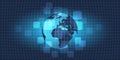 Dark Abstract Global Technology, Networking and Cloud Computing Design Concept Royalty Free Stock Photo