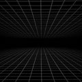 Dark abstract image featuring a grid-like pattern creating a tunnel-like effect. The desi Royalty Free Stock Photo