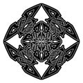 Dark abstract mandala in celtic viking medieval style Royalty Free Stock Photo