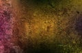 Dark Abstract Painting wall pink, yellow Grunge Rusty Distorted Decay Old Texture for Autumn Background Wallpaper. Royalty Free Stock Photo