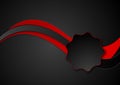 Dark abstract red black wavy corporate design