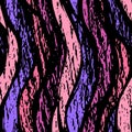 Dark abstract seamless pattern. Vector grunge striped background. Surface design with pink, purple, black colors.