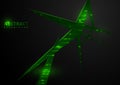 Dark Abstract Tech Background with Green Elements Royalty Free Stock Photo