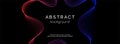 Dark abstract vector long banner template with colorful gradient wavy lines. Facebook cover, header, web banner