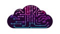 Dark AI cloud: Secure intelligence and advanced processing, vector design Generative AI Royalty Free Stock Photo