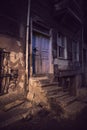 Dark alley in spooky light Royalty Free Stock Photo