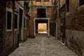 A dark alley in Venice, Italy Royalty Free Stock Photo