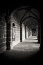 A dark alleyway of a medieval building