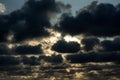 dark altocumulus clouds