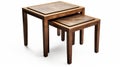 Dark Amber And Beige Nesting Tables - High Resolution, High Quality