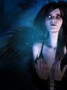 Dark Angel in the Forest Royalty Free Stock Photo