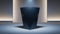 Dark Geometric Pedestal with Uplighting and Shadow Play stage display Royalty Free Stock Photo