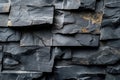 Dark Anthracite Rustic Stone Wall Texture Pattern for Outdoor Garden Architecture Background Royalty Free Stock Photo