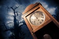 Dark antique clock at night Royalty Free Stock Photo