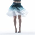 Dark Aquamarine And White Skirt Leggings: Ethereal 3d Model In Dreamlike Atmosphere