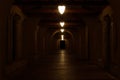 Dark Arched Hallway at Stanford University Royalty Free Stock Photo