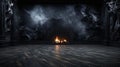 Dark Ash Floor with White Fire Background - AI Generated Royalty Free Stock Photo