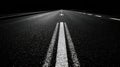 Asphalt road texture with white dashed lines black. Royalty Free Stock Photo