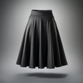 Dark Atmosphere: Classic Black Skirt Flat Layup 3d Image