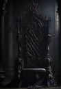 Dark and atmospheric, an empty Gothic throne sits in a grand castle hall. Perfect for conveying a sense of mystery, power, or Royalty Free Stock Photo