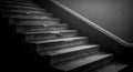 Dark Atmospheric Grayscale Image of Old Stone Stairs Royalty Free Stock Photo