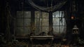 Eerie Window: Dark, Moody Landscapes With Halloween Decor