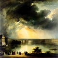 This dark and atmospheric watercolor by Turner depicts the Palace of Versailles in the late summer of 1789.