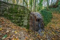 Autumn forest with water cascade, protected area Haluzice Slovakia Royalty Free Stock Photo