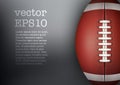 Dark Background of American Football ball. Vector Royalty Free Stock Photo