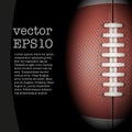 Dark Background of American Football ball. Vector Royalty Free Stock Photo