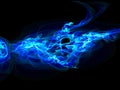 Dark background with blue energy beams, illustration Royalty Free Stock Photo