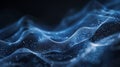 Dark Background With Blue Waves and Bubbles Royalty Free Stock Photo