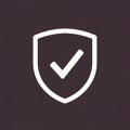 Dark background. The checkmark is centered within the shield, Royalty Free Stock Photo