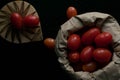 Cherry tomatoes with dark background