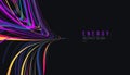 Dark background with colorful laser glow neon lines, chaotic abstract symmetric morror comosition, wallpaper cover