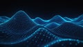Blue Digital Landscape Network Grid Waves abstract Royalty Free Stock Photo