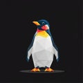 On a dark background emphasizing the penguin s distinct form and Royalty Free Stock Photo