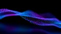 Glowing Blue and Purple Digital Particles Wave Abstract Background image Royalty Free Stock Photo