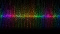 Rainbow light streaks falling on black background abstract Royalty Free Stock Photo